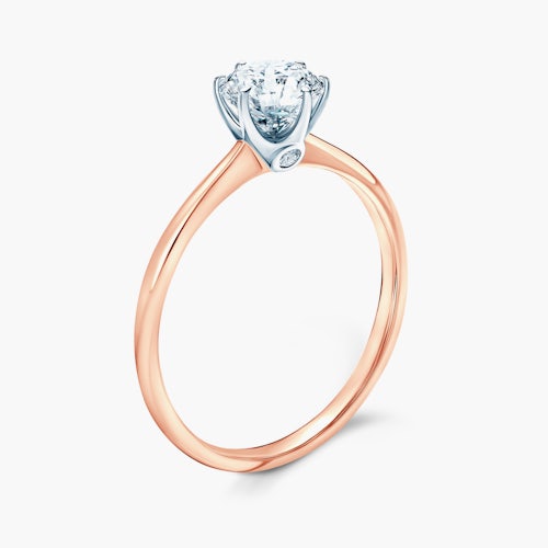 Pierścionek zaręczynowy The Journey: dwukolorowe złoto, diament laboratoryjny